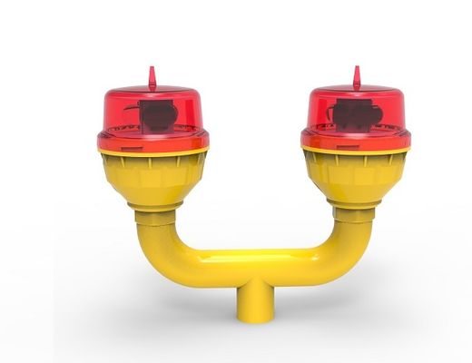 ضوء إعاقة الطيران المزدوج LED FAA مع عمر LED يصل إلى 100,000 ساعة وكثافة ضوء 32.5cd قابلة للتعديل ثابتة/وامض