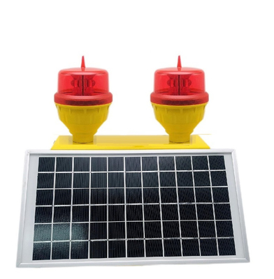 ضوء LED أحمر يعمل بالطاقة الشمسية منخفض الكثافة معطل طيران مزدوج AH-LI-B2